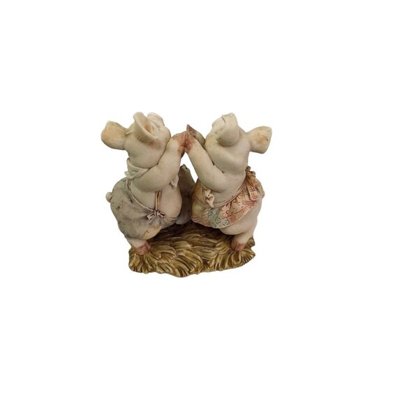 Vintage Westland 1995 Pig Figurine Two Little Pigs Mr and Mrs Pig 4' x 3 1/2" - Picture 5 of 10